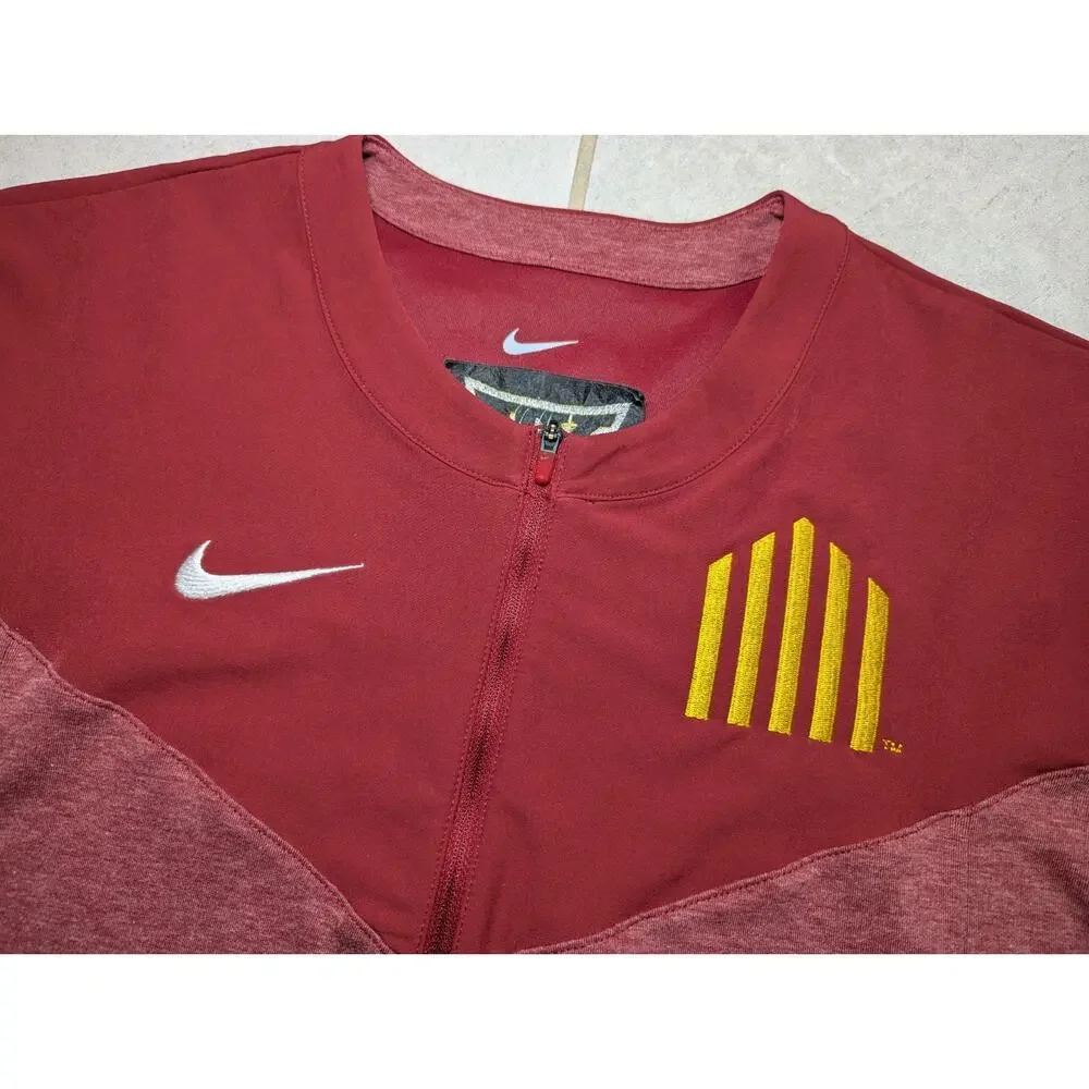 Nike Men's Medium Iowa State Cyclones Jack Trice 5 Bar Club 1/4 Zip Pullover Red